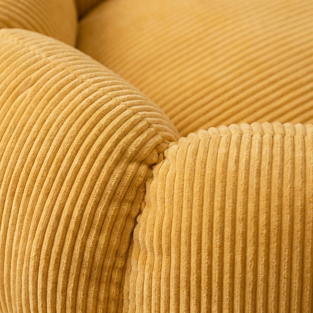 Segmented Corduroy Round Dog Bed with Pumpkin Shape