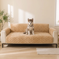 Honeycomb Quilted Plush Non-Slip Sofa Cover for Dogs & Cats