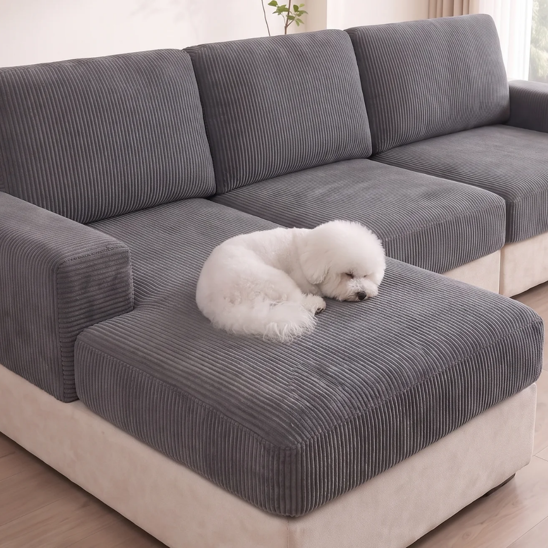 Stretch Corduroy Cushion Covers for Sectionals and Sofas