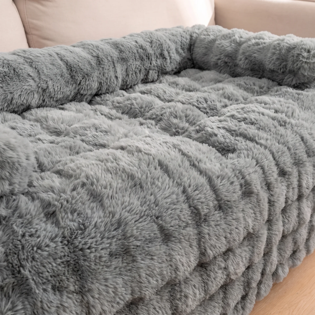 Calming Plush Bolster Dog Bed and Sofa Protector