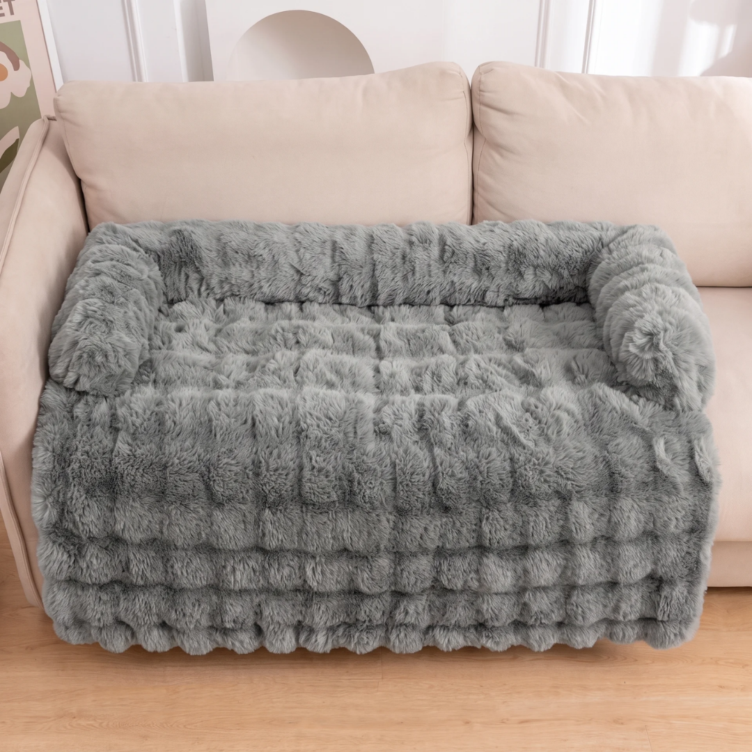 Calming Plush Bolster Dog Bed and Sofa Protector