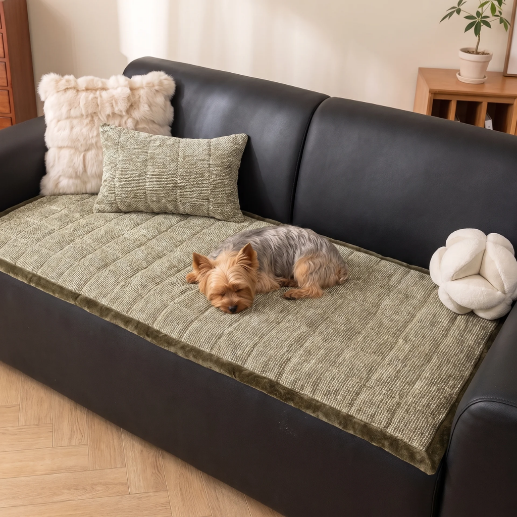 Quilted Chenille Sofa Seat Cover Mat for Dogs & Cats