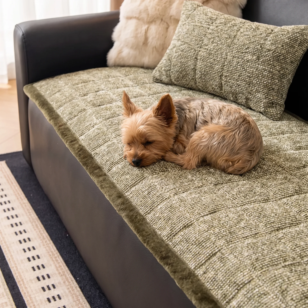 Quilted Chenille Sofa Seat Cover Mat for Dogs & Cats