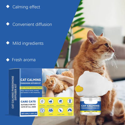 Cat Calming Diffuser 45Ml Reduce Fighting and Scratching Spray Natural Pheromone Diffuser Calm Relaxing Pets Pheromone Plug-In