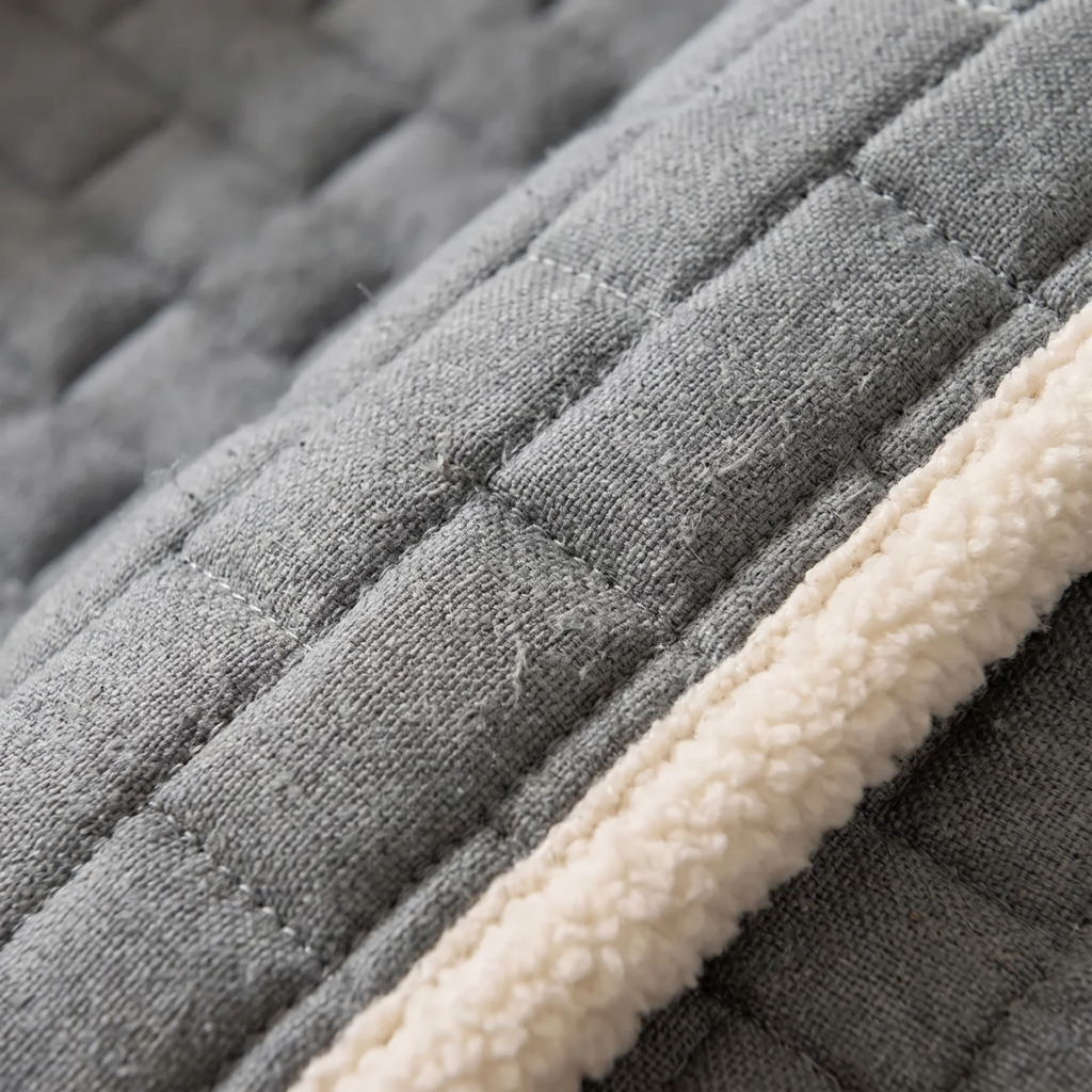 Quilted Sherpa Non-Slip Pet Sofa Cover for Dogs & Cats