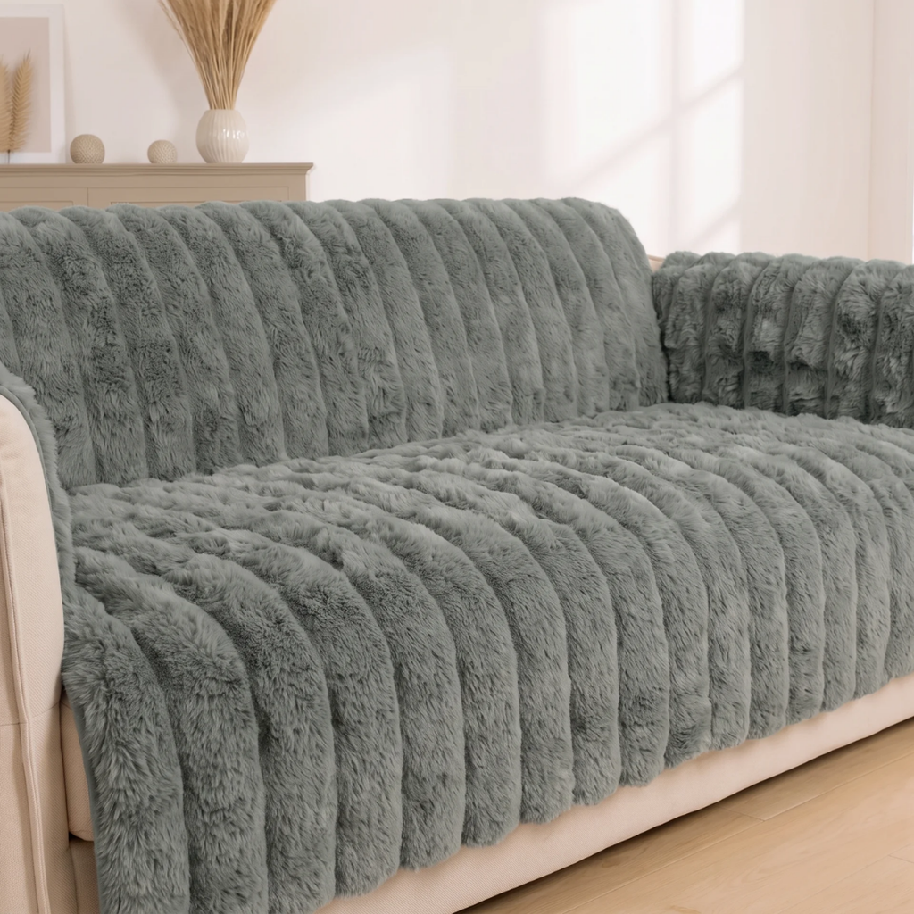 Water Resistant Plush Channel Sofa Cover for Dogs & Cats