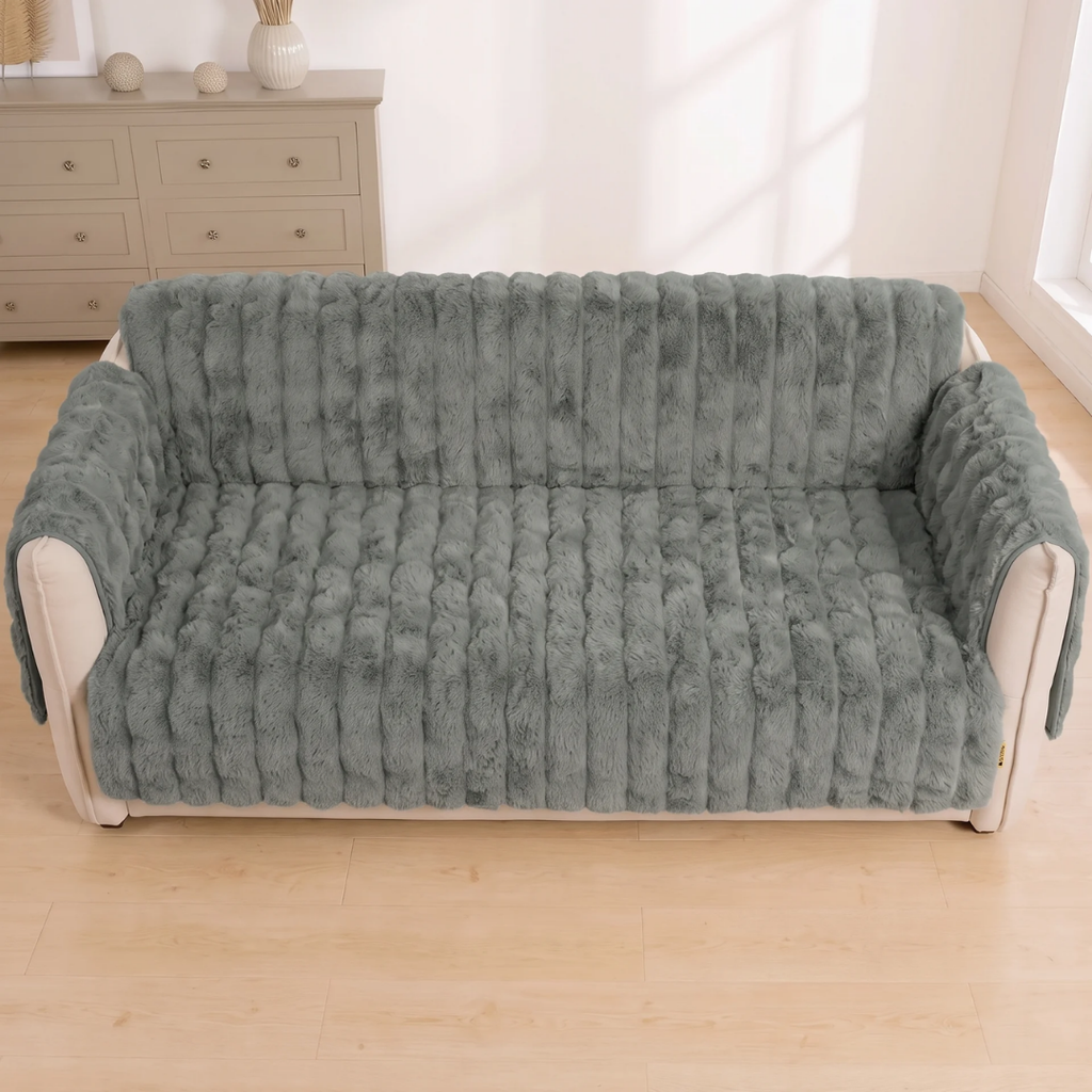 Water Resistant Plush Channel Sofa Cover for Dogs & Cats