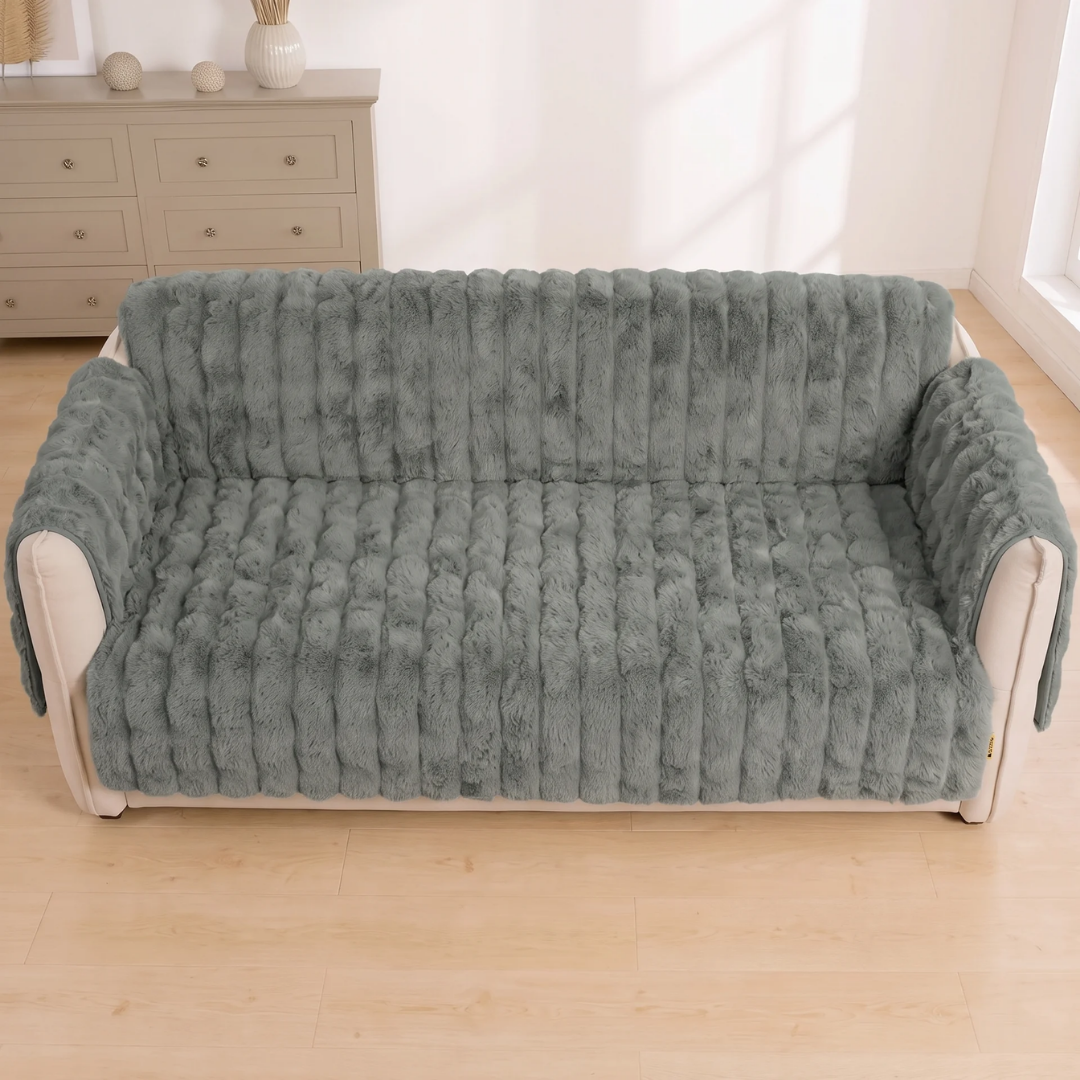Water Resistant Plush Channel Sofa Cover for Dogs & Cats