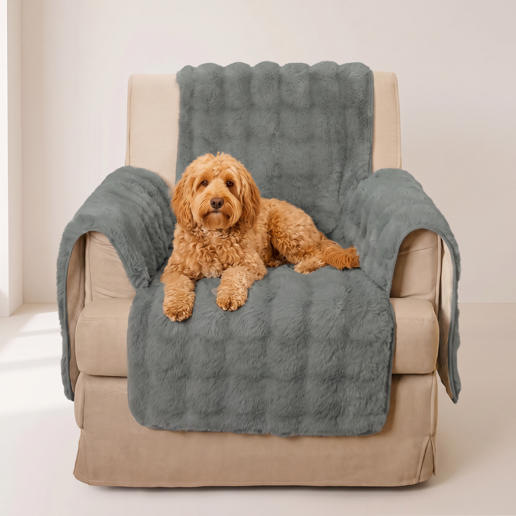 Plush Channel Recliner and Armchair Cover for Dogs & Cats
