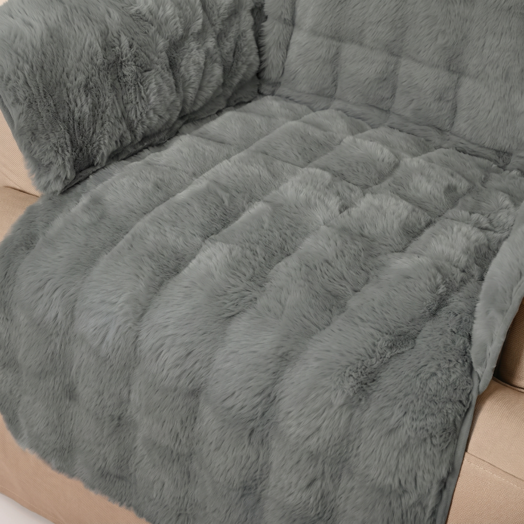 Plush Channel Recliner and Armchair Cover for Dogs & Cats