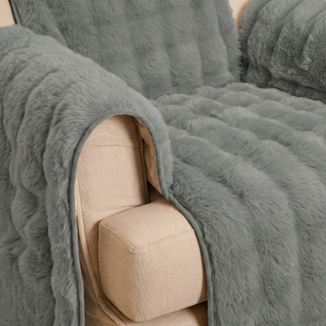 Plush Channel Recliner and Armchair Cover for Dogs & Cats