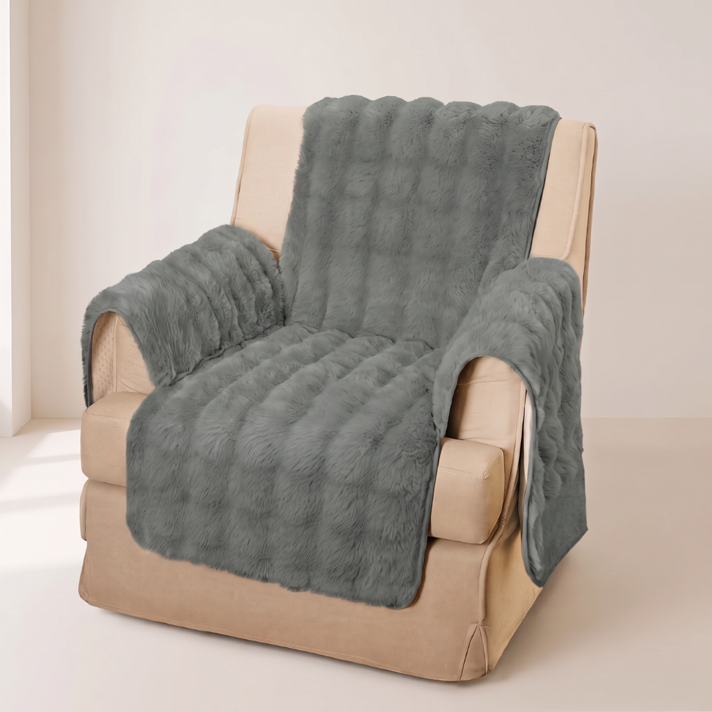 Plush Channel Recliner and Armchair Cover for Dogs & Cats