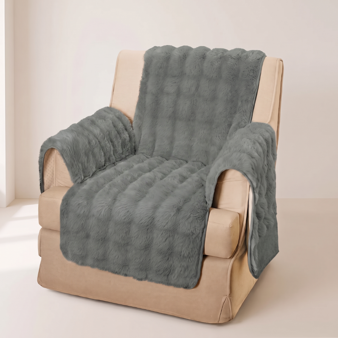 Plush Channel Recliner and Armchair Cover for Dogs & Cats