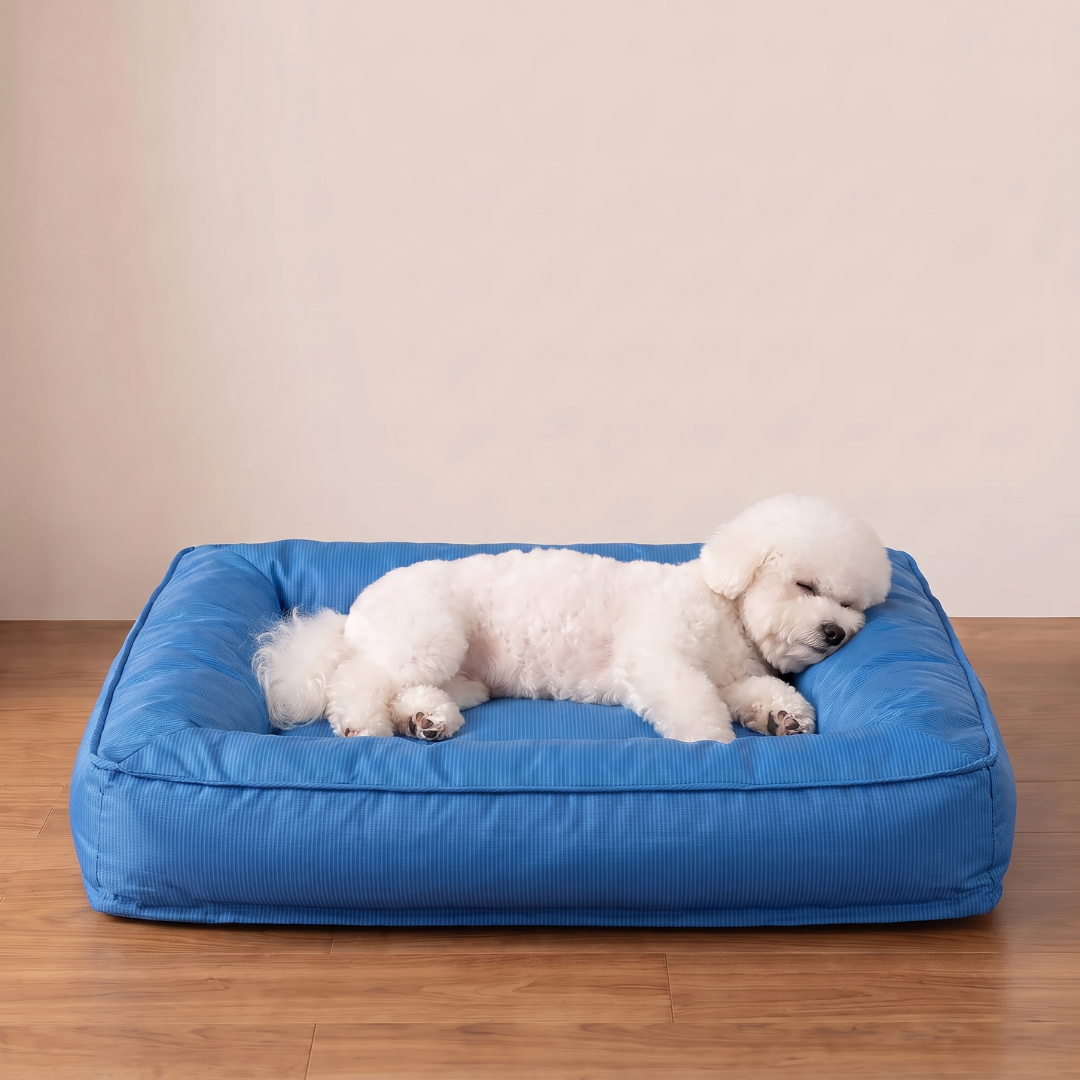 Rectangular Bolster Lounger Dog Bed with Raised Sides