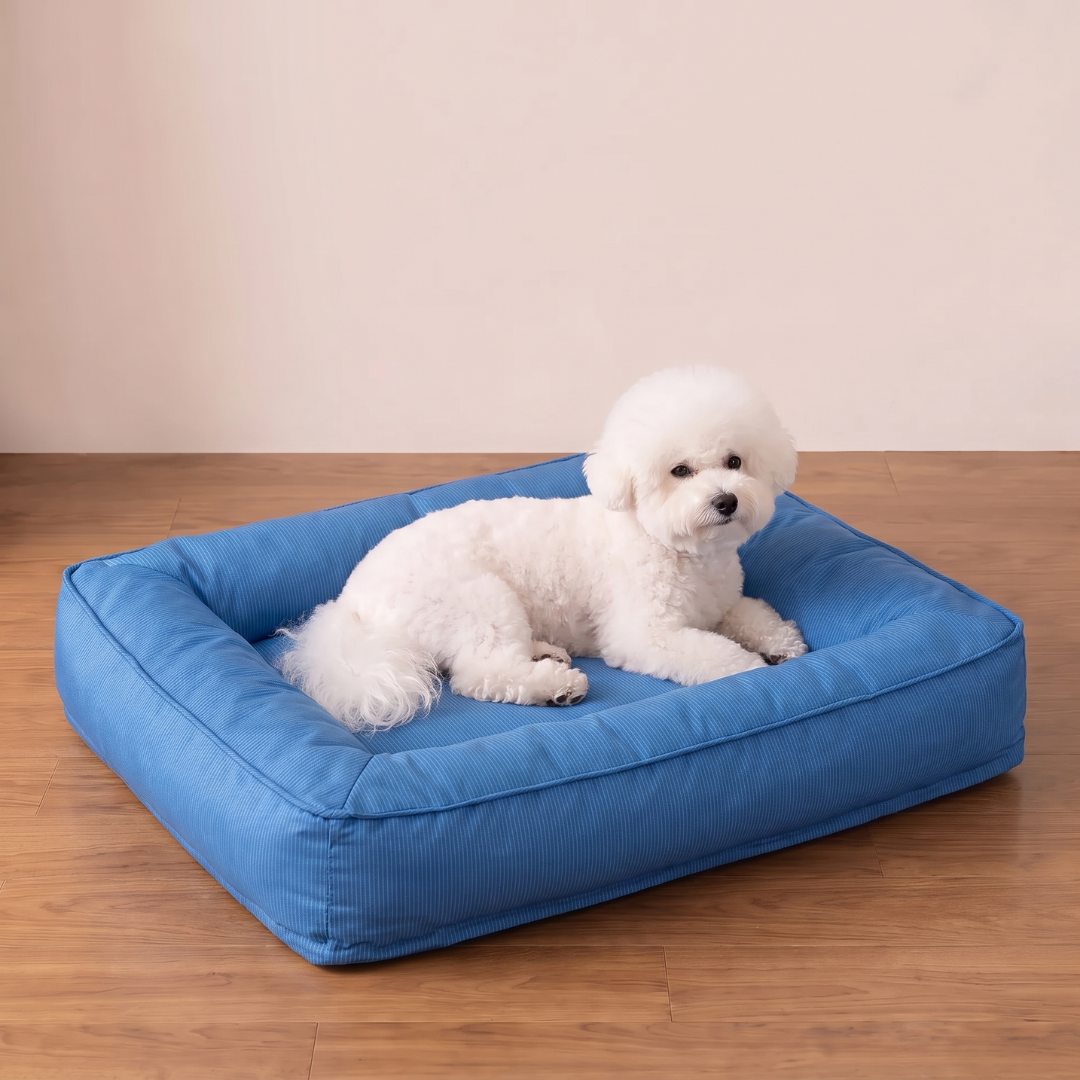Rectangular Bolster Lounger Dog Bed with Raised Sides