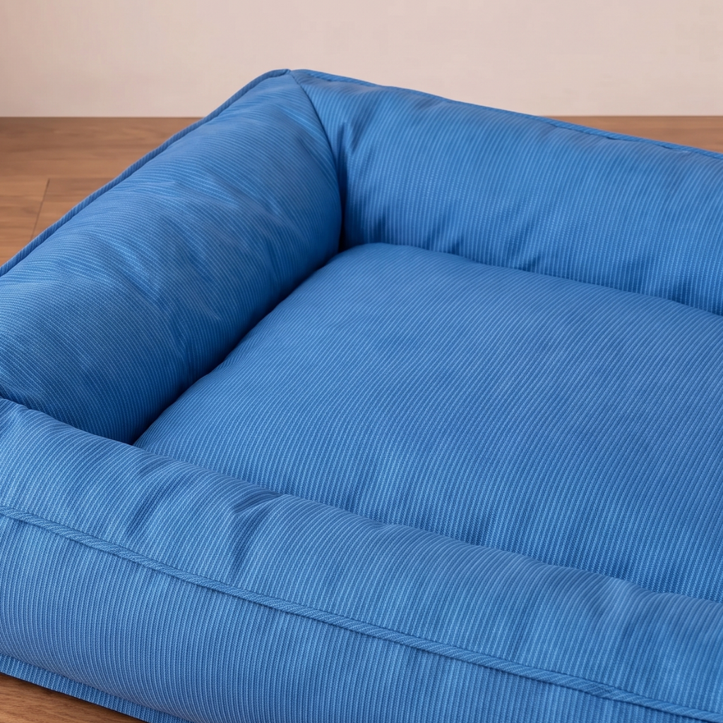 Rectangular Bolster Lounger Dog Bed with Raised Sides