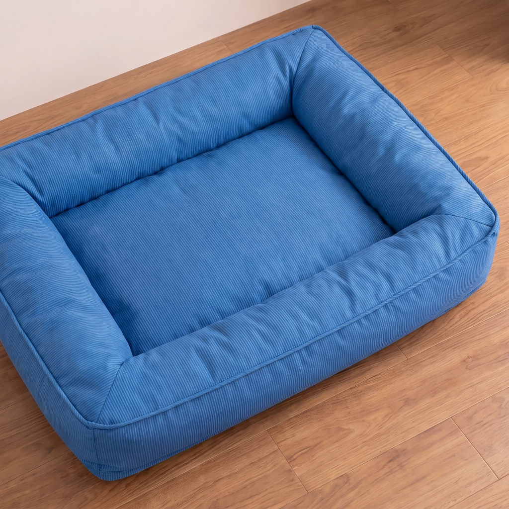 Rectangular Bolster Lounger Dog Bed with Raised Sides