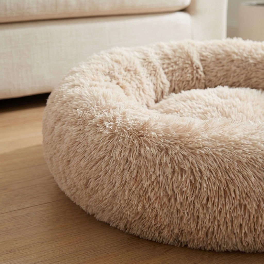 Calming Donut Dog Bed - Soft Plush Round Pet Bed