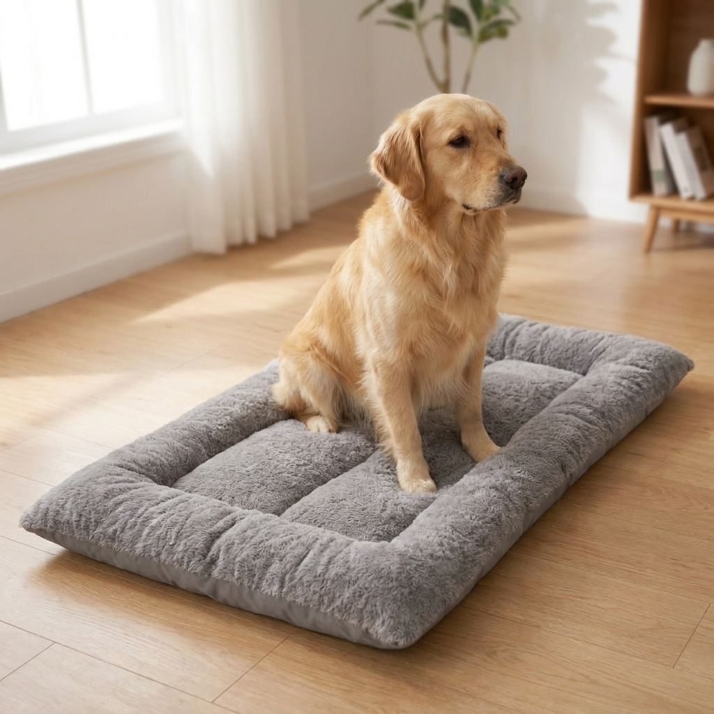 Plush Dog Bed Mat - Extra Large Soft Crate Pad