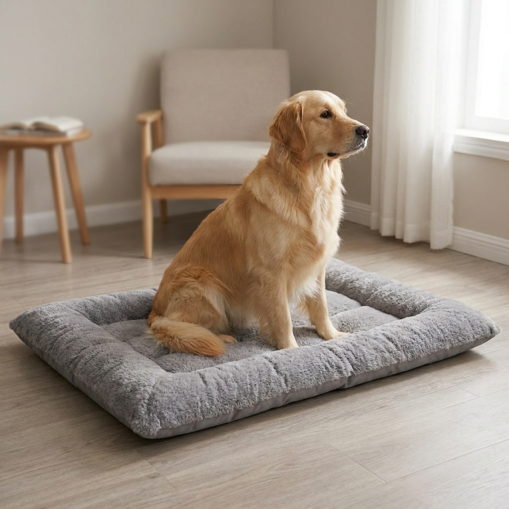 Plush Dog Bed Mat - Extra Large Soft Crate Pad
