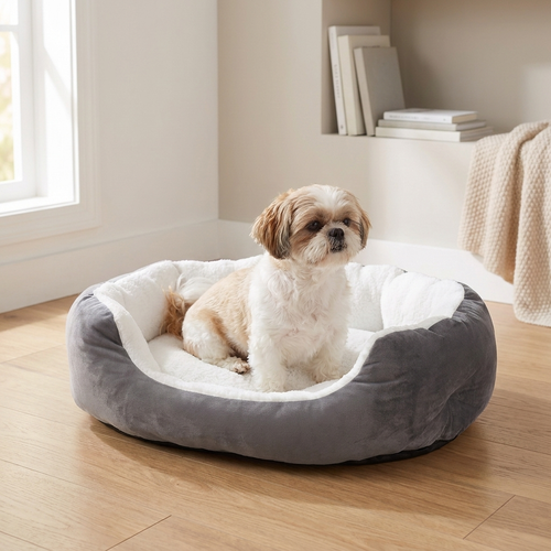 Cozy Sherpa Small Pet Bed - Soft Cat & Dog Bed
