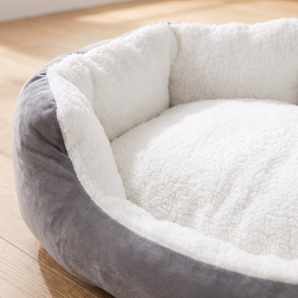 Cozy Sherpa Small Pet Bed - Soft Cat & Dog Bed