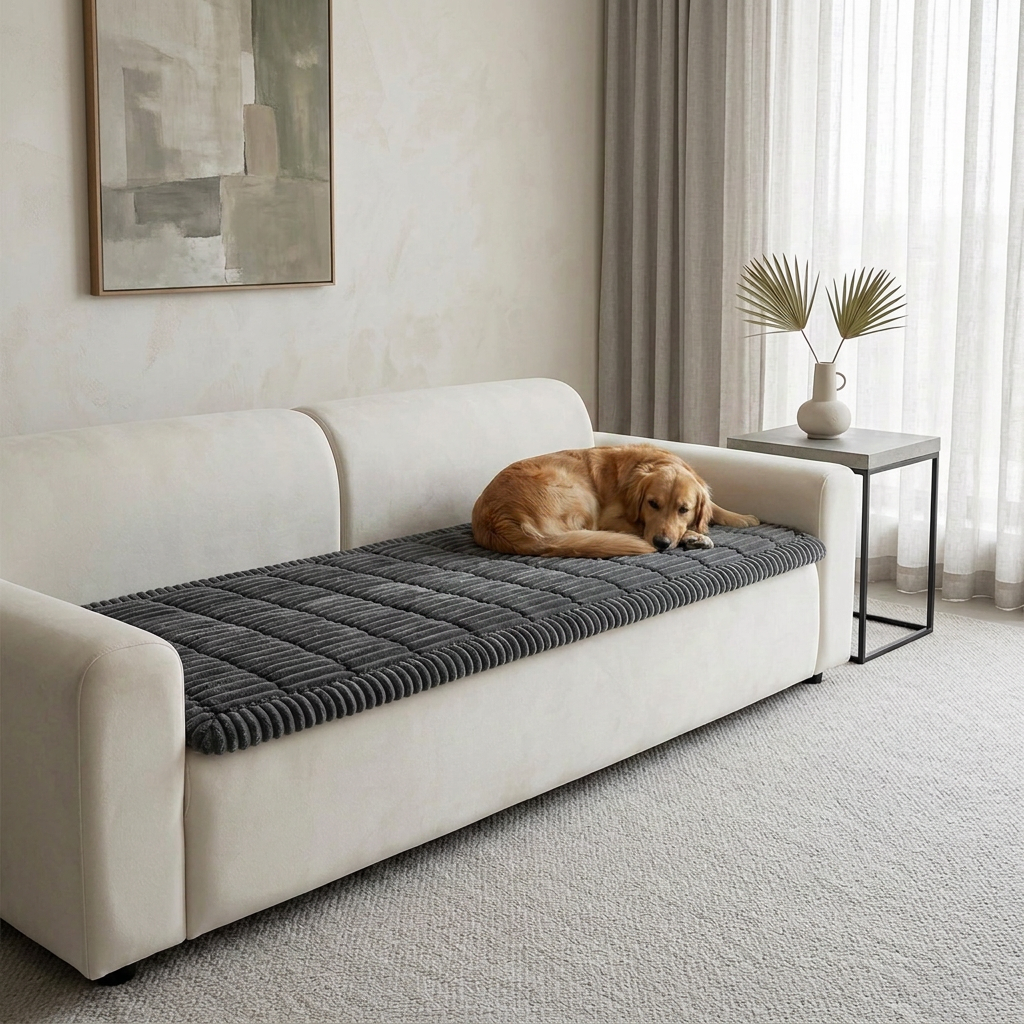 Quilted Corduroy Sofa Seat Runner for Dogs & Cats
