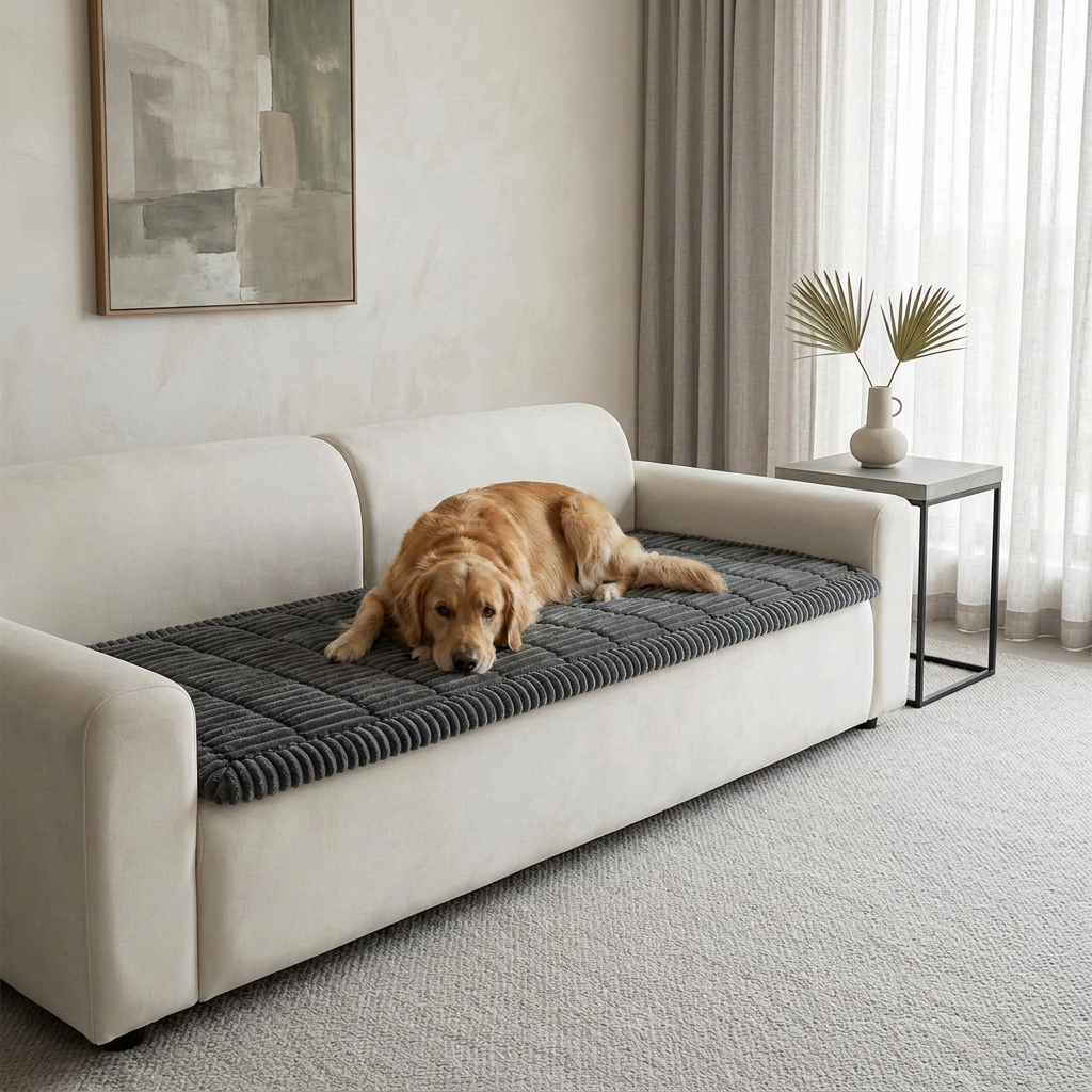 Quilted Corduroy Sofa Seat Runner for Dogs & Cats