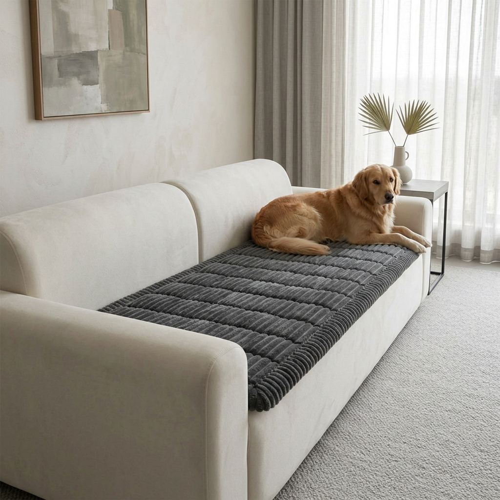 Quilted Corduroy Sofa Seat Runner for Dogs & Cats